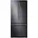 Front. Samsung - 30" Wide, 22 cu. ft. French Door Fingerprint Resistant Refrigerator - Black stainless steel.