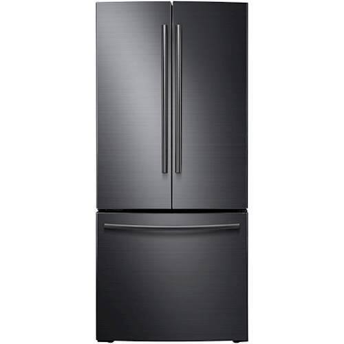 Samsung 30 Wide 22 Cu Ft French Door Fingerprint Resistant Refrigerator Black Stainless Steel Rf220nctasg Best Buy