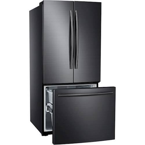Alt View 12. Samsung - 30" Wide, 22 cu. ft. French Door  Fingerprint Resistant Refrigerator - Black stainless steel.