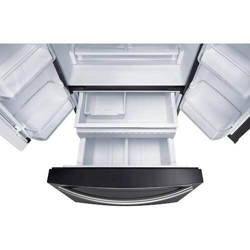 Alt View 3. Samsung - 30" Wide, 22 cu. ft. French Door  Fingerprint Resistant Refrigerator - Black stainless steel.