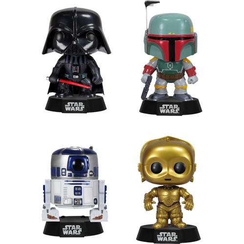 Funko - Star Wars POP! Vinyl Collectors Set: Darth Vader, Boba Fett, R2-D2, C-3PO - Multi