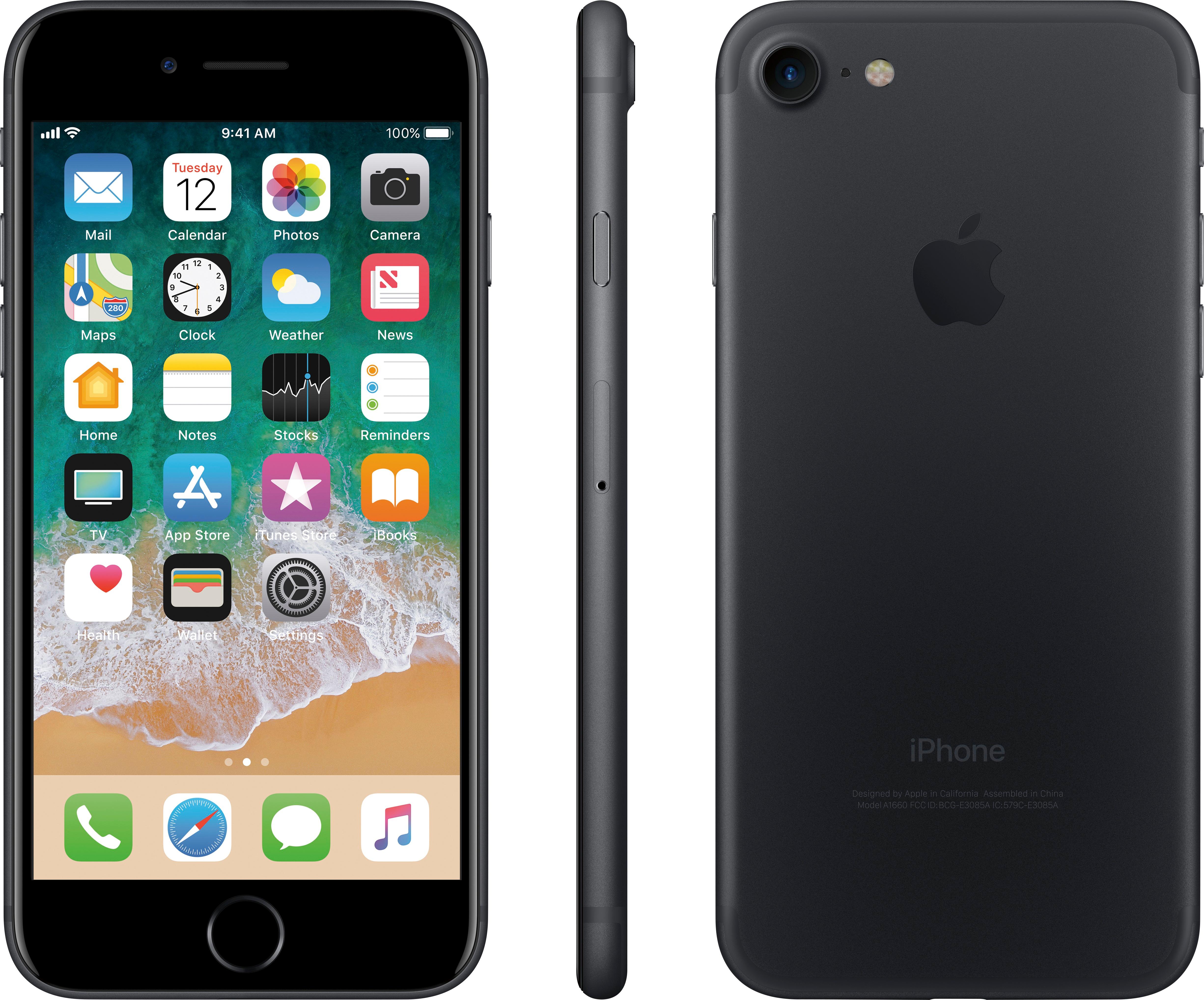 iPhone7 32GB BLACK SIMフリー端末+箱スマートフォン/携帯電話