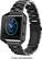 Left. Platinum™ - Stainless Steel Watch Strap for Fitbit Blaze - Black.