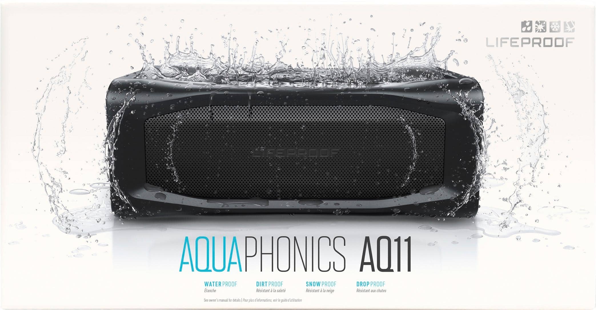Alt View 17. LifeProof - AQUAPHONICS AQ11 Portable Bluetooth Speaker - Obsidian Sand.