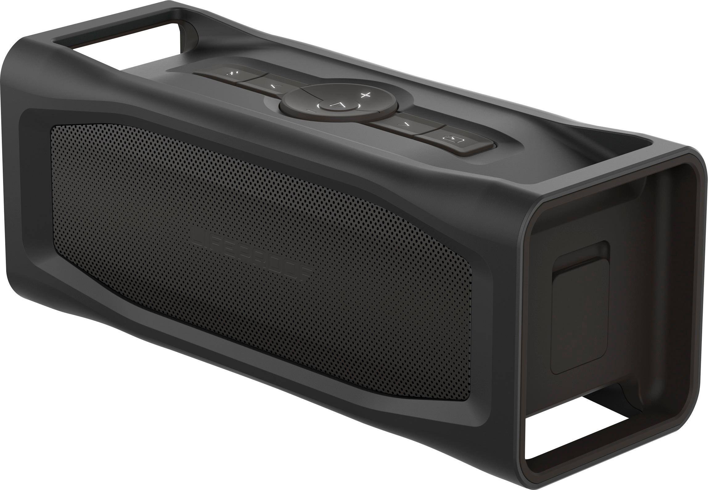 Left. LifeProof - AQUAPHONICS AQ11 Portable Bluetooth Speaker - Obsidian Sand.