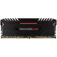 CORSAIR - Vengeance LED 16GB (2PK 8GB) 3GHz PC4-24000 DDR4 DIMM Unbuffered Non-ECC Desktop Memory Kit - Black - Front_Zoom