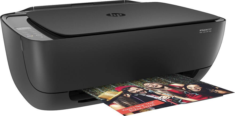 Angle. HP - DeskJet 3637 Wireless All-in-One Instant Ink Ready Printer - Black.