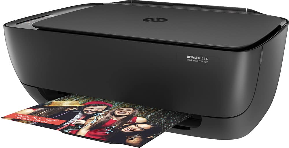 Left. HP - DeskJet 3637 Wireless All-in-One Instant Ink Ready Printer - Black.