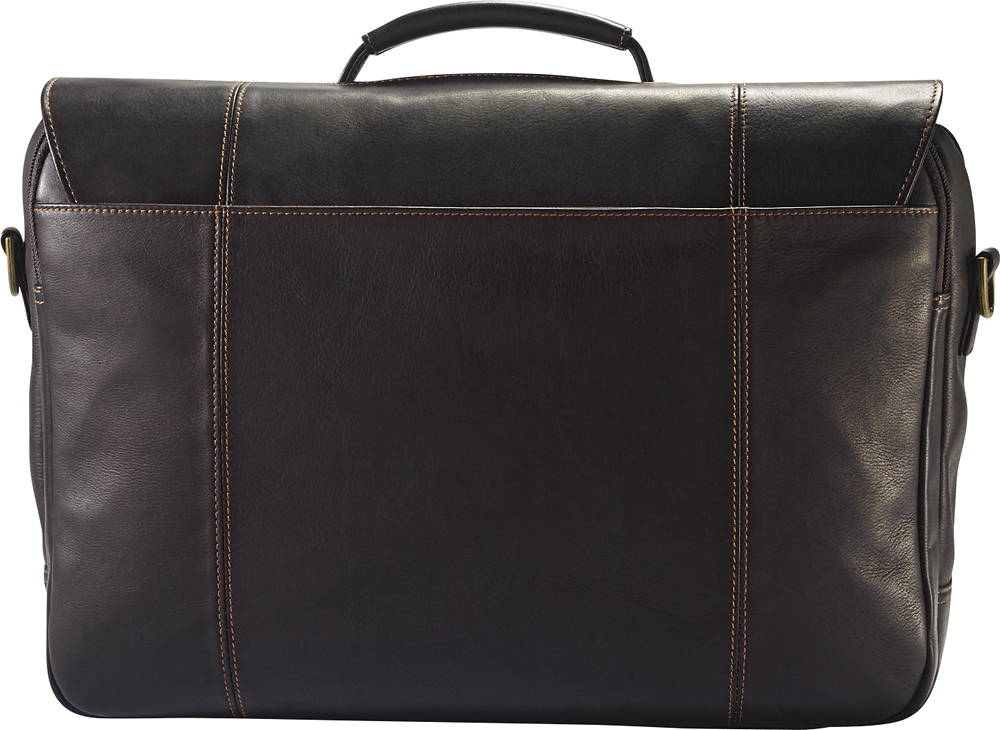 Back View: Samsonite - High Street Leather Flapover Laptop Case for 15.6" Laptop - Brown