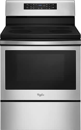 Whirlpool - 5.3 Cu. Ft. Self-Cleaning Freestanding Electric Convection Range - Stainless steel - Larger Front