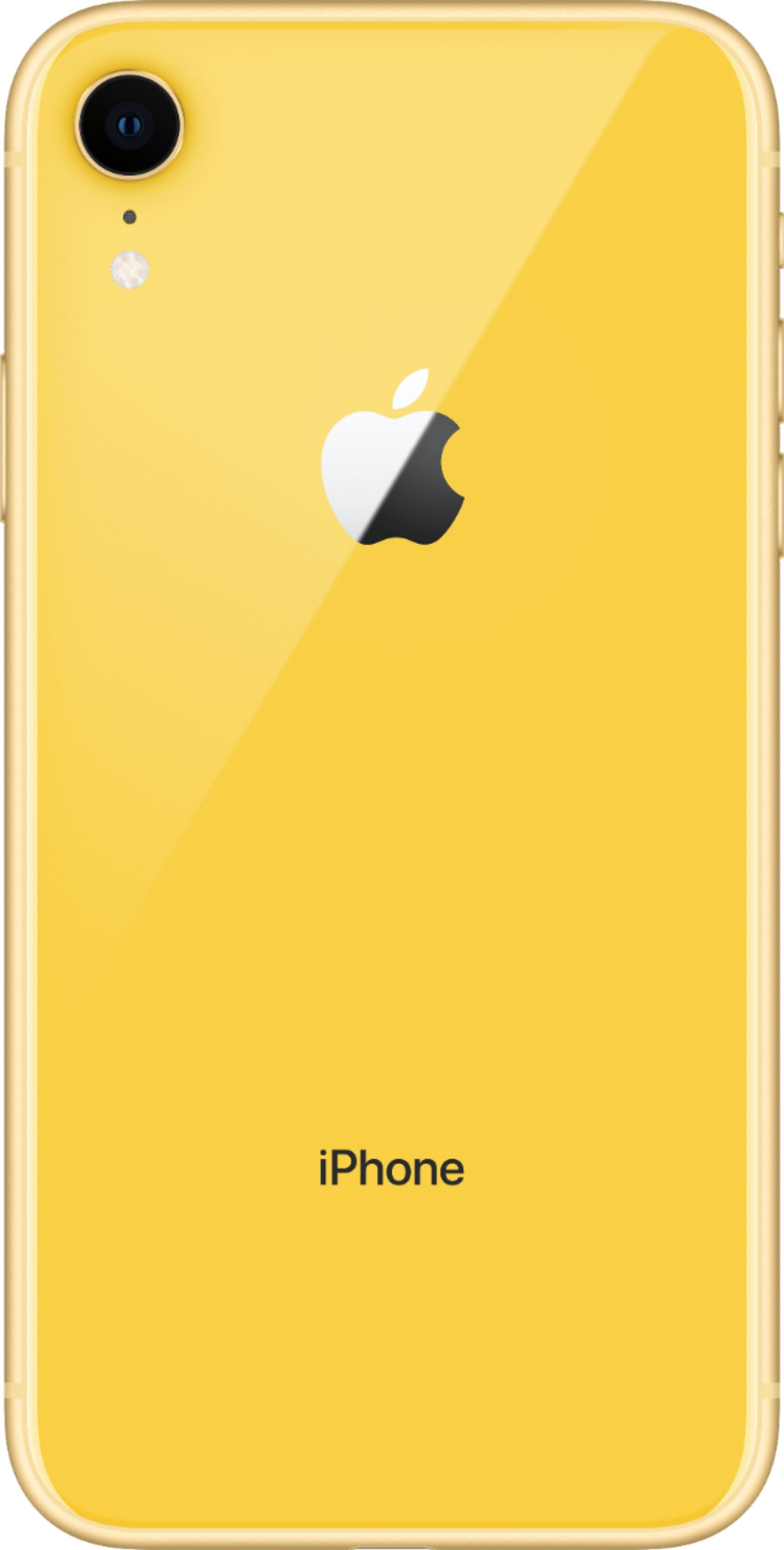 Back View: Apple - iPhone XR 256GB - Yellow (AT&T)