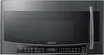 Samsung - 1.7 Cu. Ft. Over-the-Range Fingerprint Resistant Microwave-Black Stainless Steel - Fingerprint Resistant Black Stainless Steel - Front_Standard