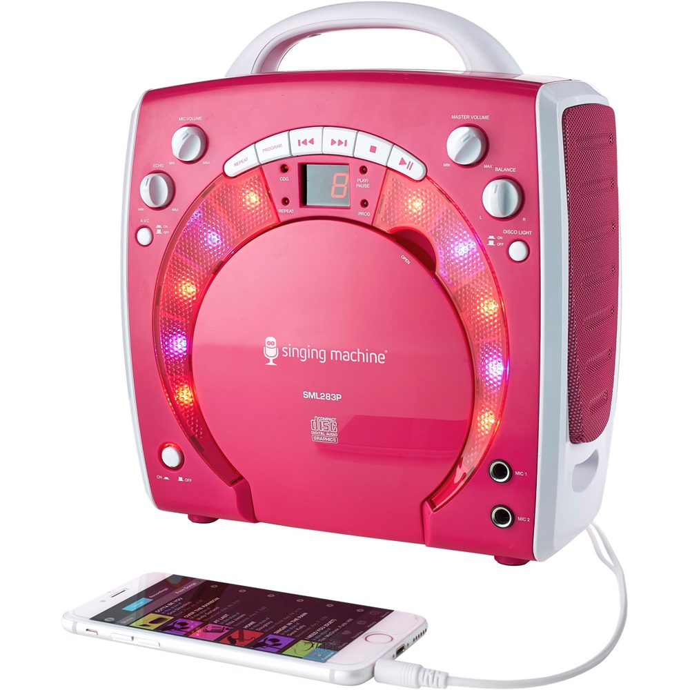 Alt View 14. Singing Machine - CD+G Portable Karaoke System - Pink.