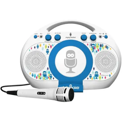 Front. Singing Machine - Tabeoke Portable Bluetooth Karaoke System - White.