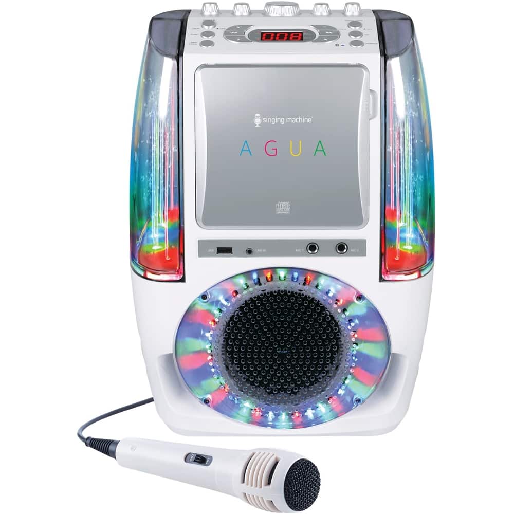 Front. Singing Machine - AGUA CD+G Karaoke System - White.