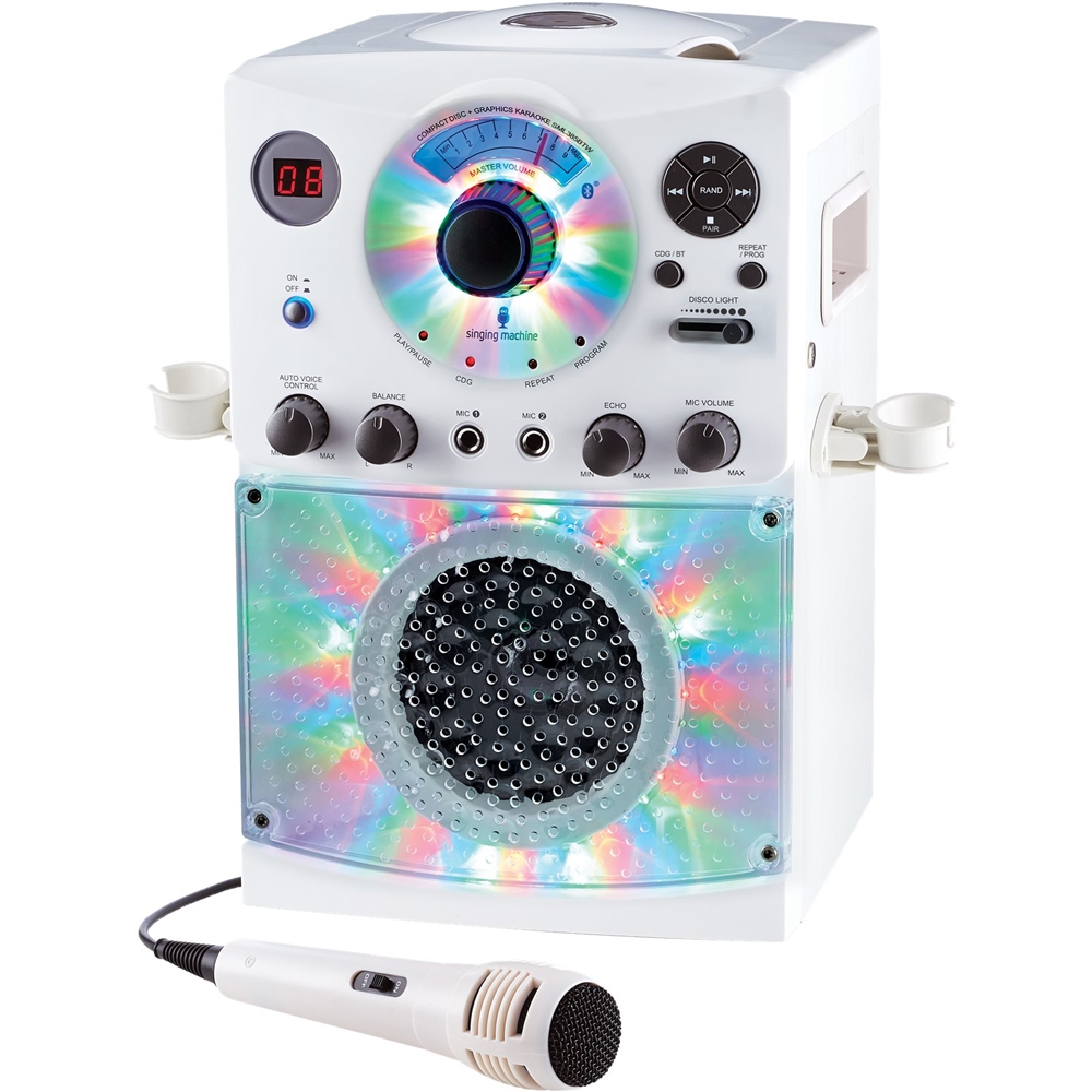 Singing Machine CD+G Bluetooth Karaoke System White SML385BTW - Best Buy
