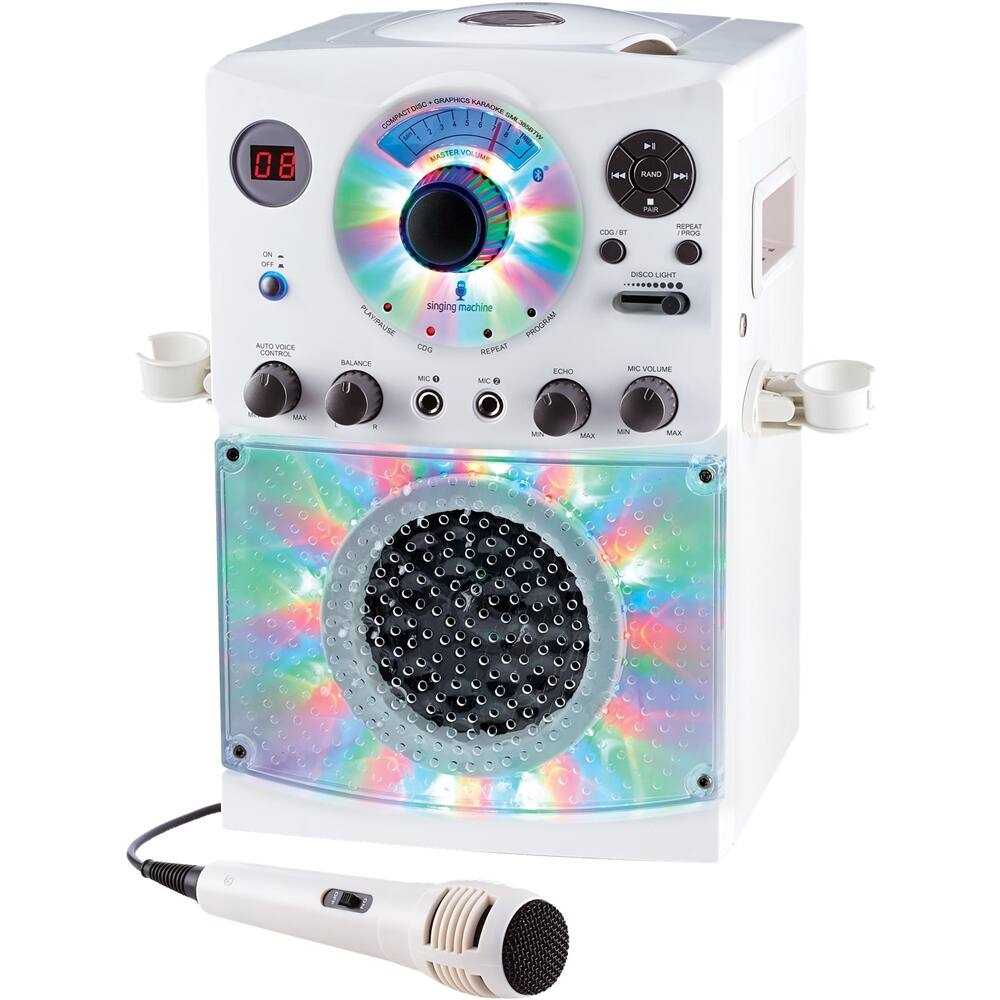 Alt View 11. Singing Machine - CD+G Bluetooth Karaoke System - White.