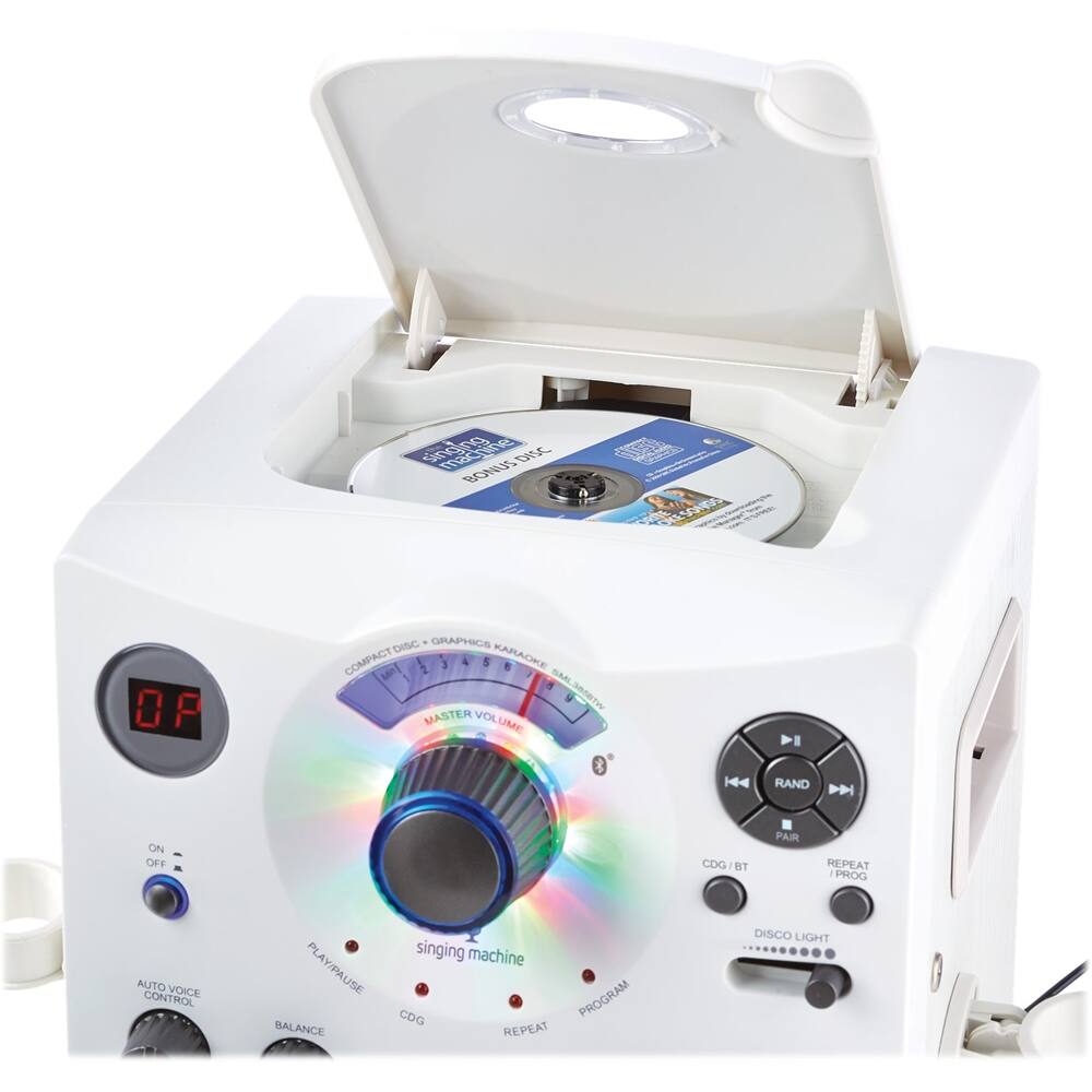 Alt View 12. Singing Machine - CD+G Bluetooth Karaoke System - White.