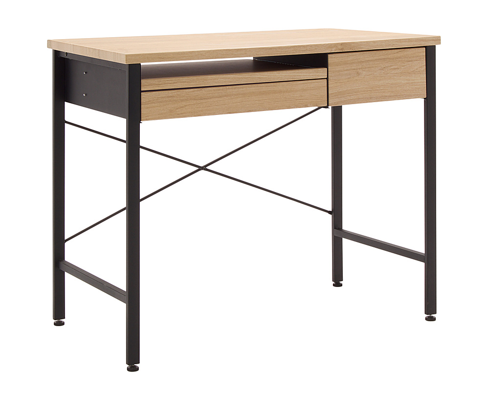 Angle View: Calico Designs - Ashwood Homeroom Desk And Bench - Graphite/Ashwood