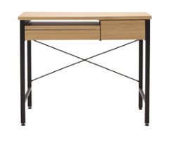Calico Designs - Ashwood Compact Desk - Graphite/Ashwood - Front_Zoom