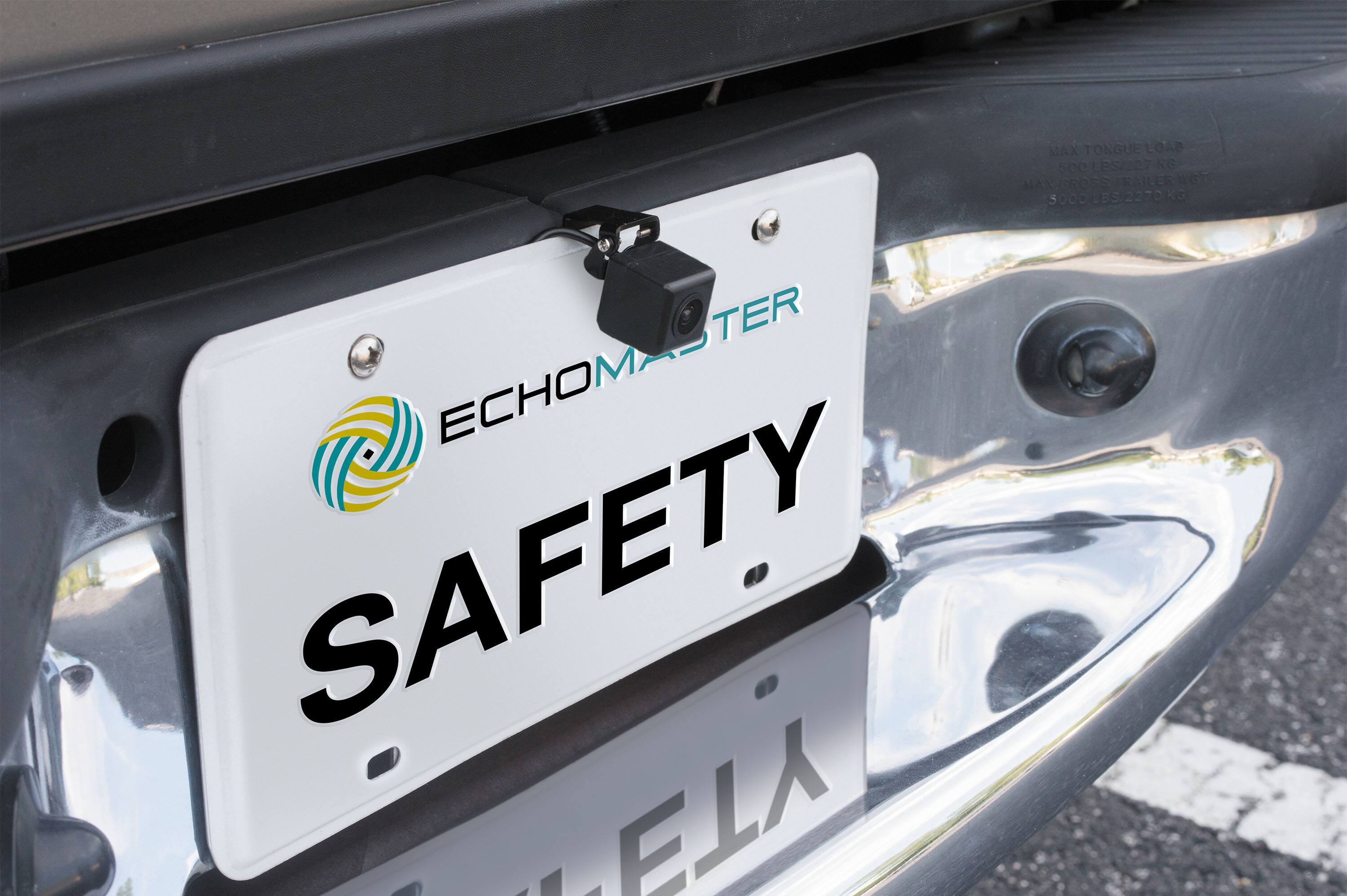 Alt View 15. EchoMaster - Universal License Plate Back-Up Camera with Dynamic Parking Lines - Black.