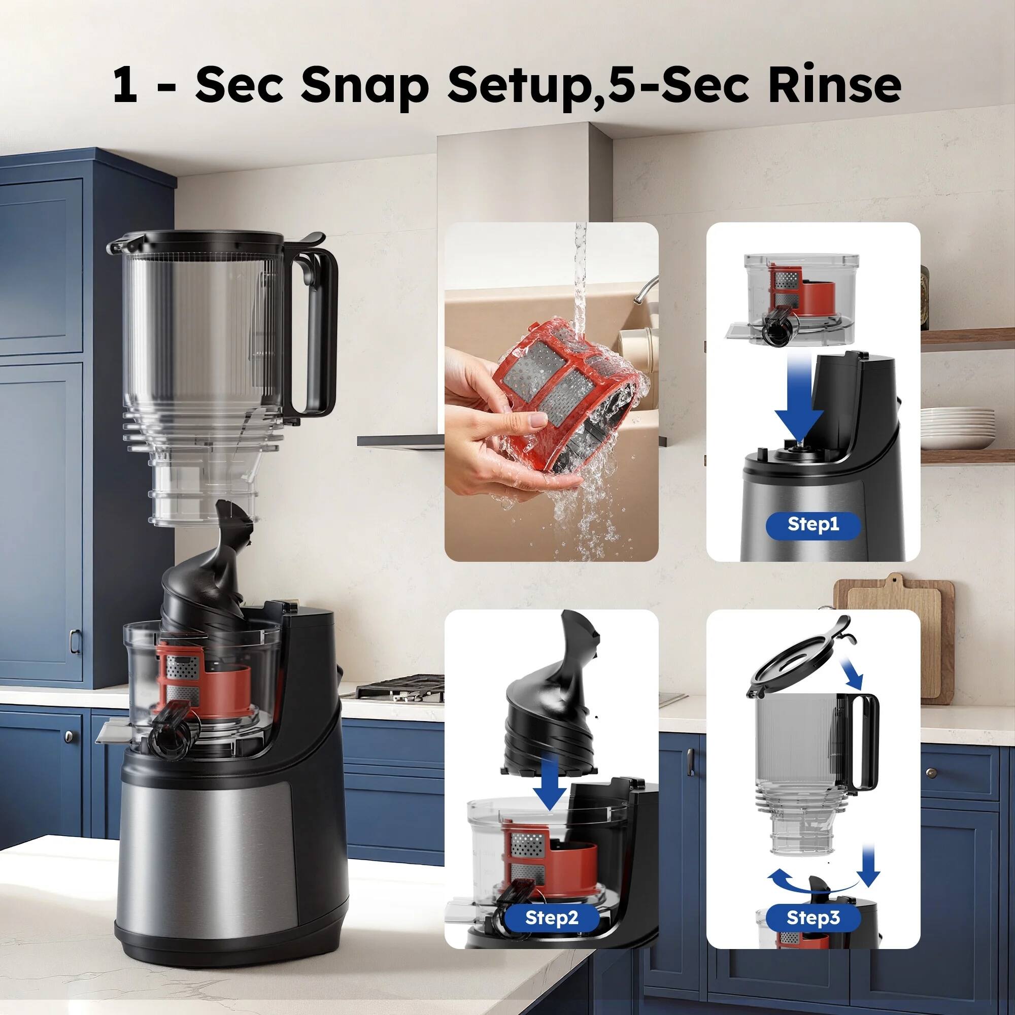 1 - Sec Snap Setup, 5-Sec Rinse

Step1  
Step2  
Step3