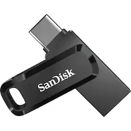 SANDISK - Ultra Dual Drive Go USB Type-C - 64 GB - USB 3.1 Type C, USB Type A - 150 MB/s Read Speed - Black