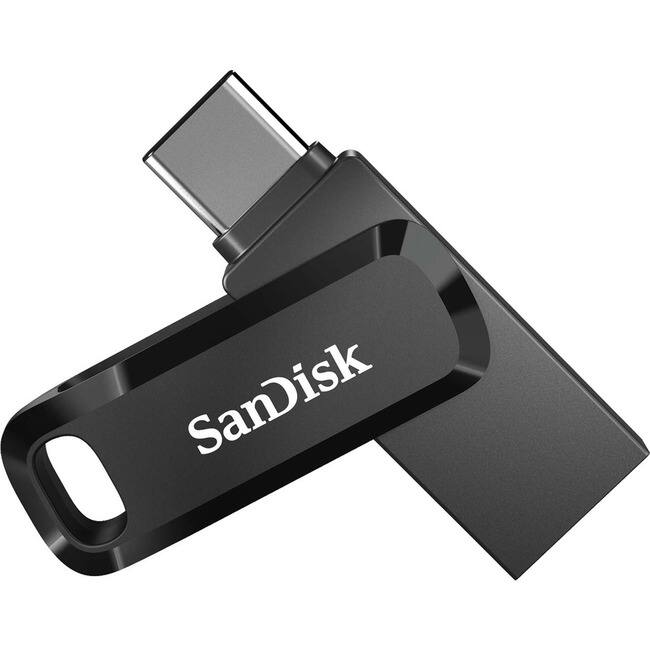 SANDISK - Ultra Dual Drive Go USB Type-C - 64 GB - USB 3.1 Type C, USB Type A - 150 MB/s Read Speed - Black
