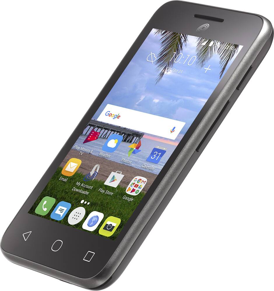 Alt View 12. Tracfone - Alcatel One Touch Pixi Unite with 8GB Memory Prepaid Cell Phone.