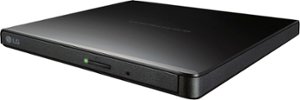 LG - 8x External USB 2.0 Double-Layer DVD±RW/±R/-RAM/CD-RW Drive - Black - Front_Zoom