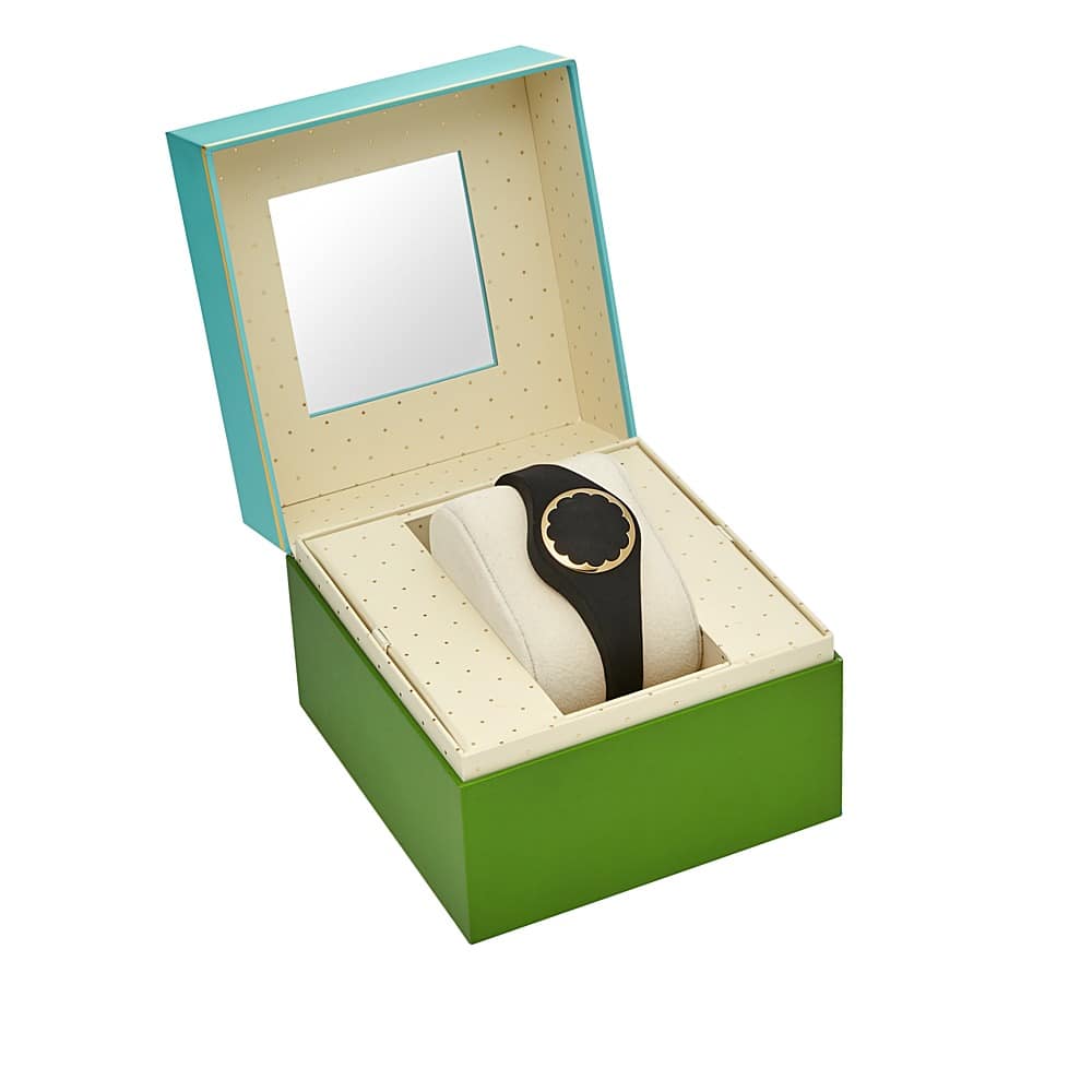 Left. kate spade new york - scallop Activity Tracker - gold-tone and black.