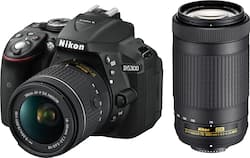 デジタルカメラ Nikon D5300 AF-P 18-55 AF-P 70-300 Nikon D5300 DSLR Camera with AF P VR DX 18 55mm and AP P DX