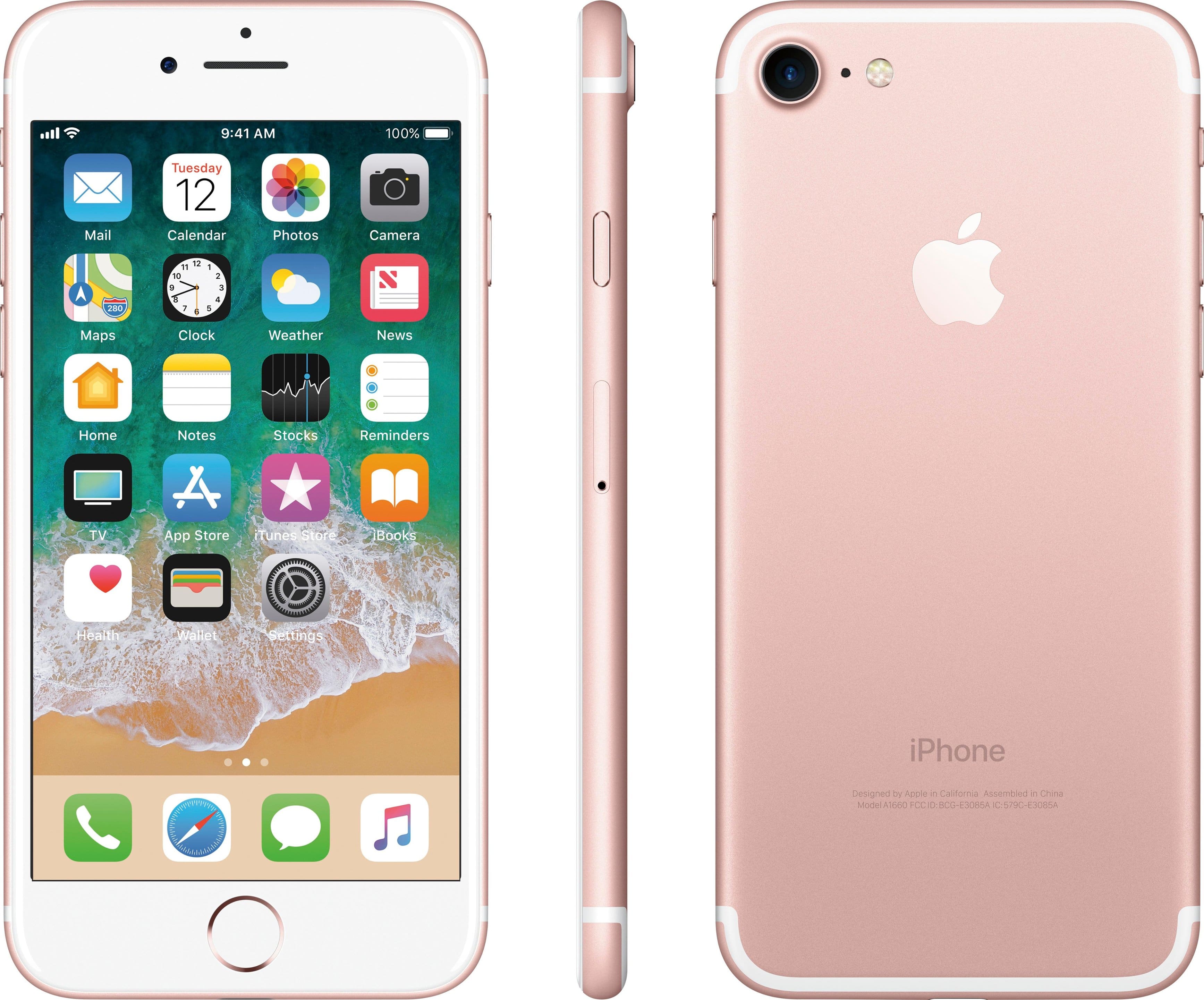Alt View 11. Apple - iPhone 7 128GB - Rose Gold.