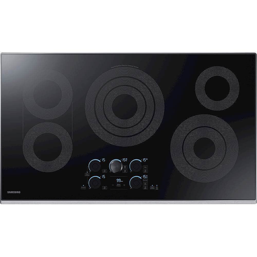 Samsung - 36" Electric Cooktop with WiFi and Rapid Boil - Stainless Steel - Front_Zoom