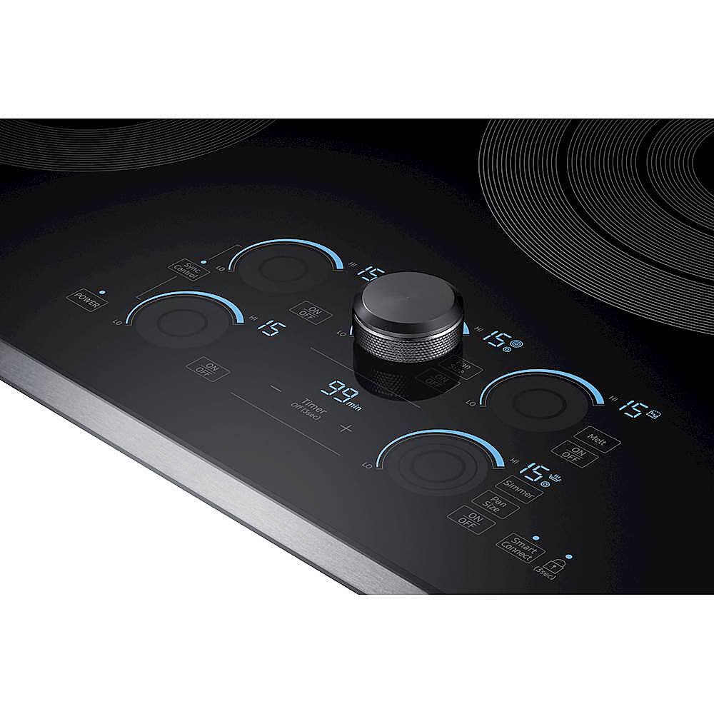 Alt View 12. Samsung - 36" Electric Cooktop with WiFi and Rapid Boil - Stainless Steel.