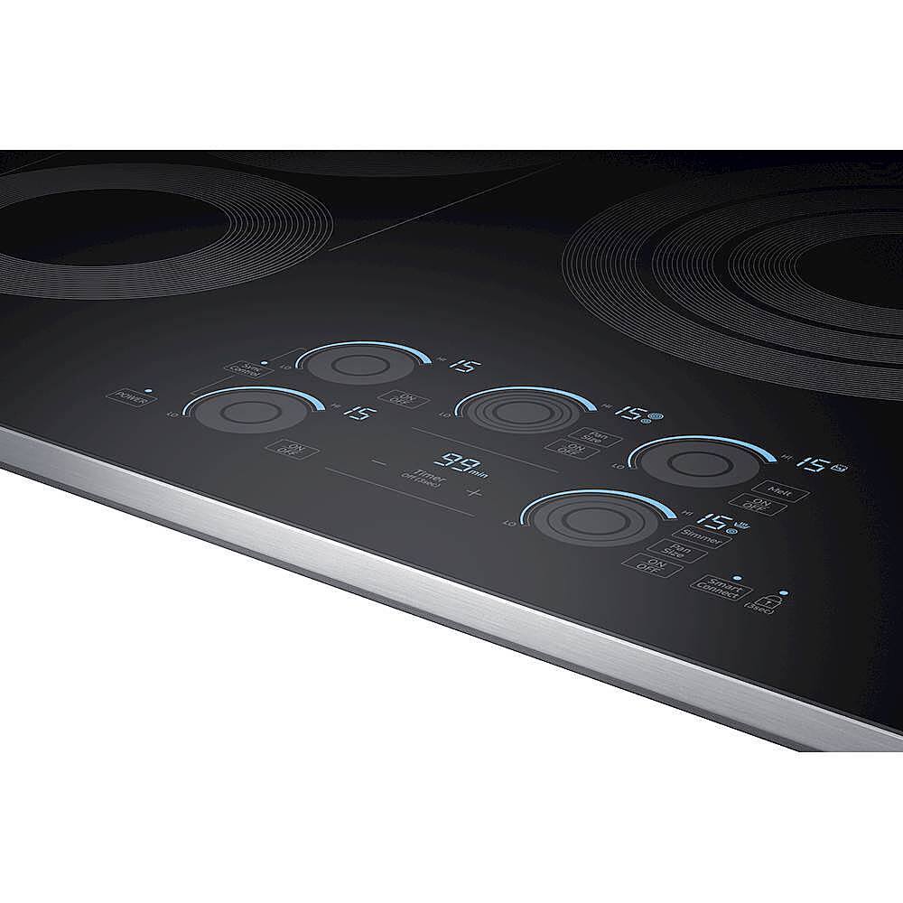 Alt View 14. Samsung - 36" Electric Cooktop with WiFi and Rapid Boil - Stainless Steel.