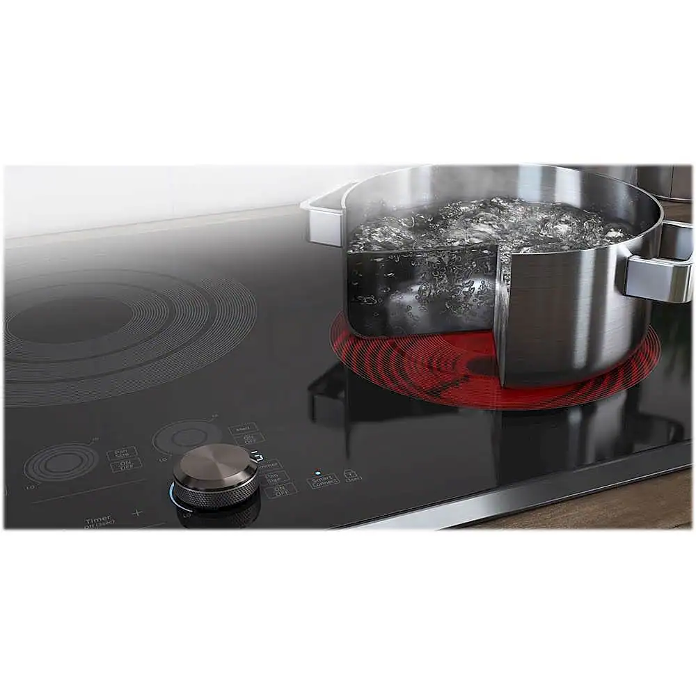 Alt View 17. Samsung - 36" Electric Cooktop with WiFi and Rapid Boil - Stainless Steel.