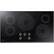 Front. Samsung - 36" Electric Cooktop with WiFi - Black Stainless Steel.
