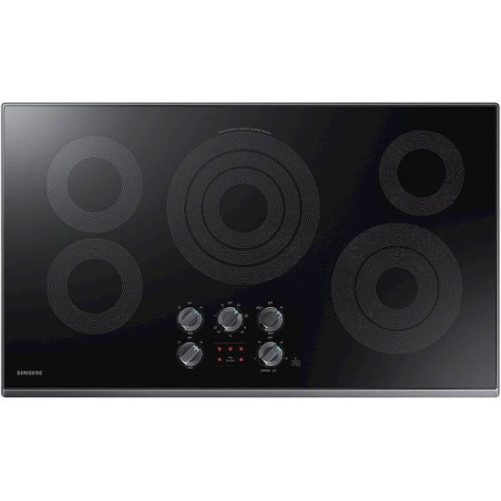 Samsung – 36″ Electric Cooktop with WiFi and Rapid Boil™ – Fingerprint Resistant Black Stainless Steel