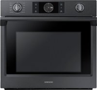 Samsung - 30" Single Wall Oven with Flex Duo, Steam Cook and WiFi - Black Stainless Steel - Front_Zoom