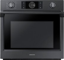 Samsung - 30" Single Wall Oven with Flex Duo, Steam Cook and WiFi - Black stainless steel - Front_Zoom
