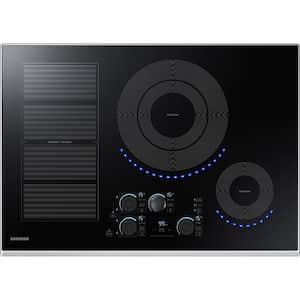 Samsung - 30" Induction Cooktop with WiFi and Virtual Flame - Stainless Steel