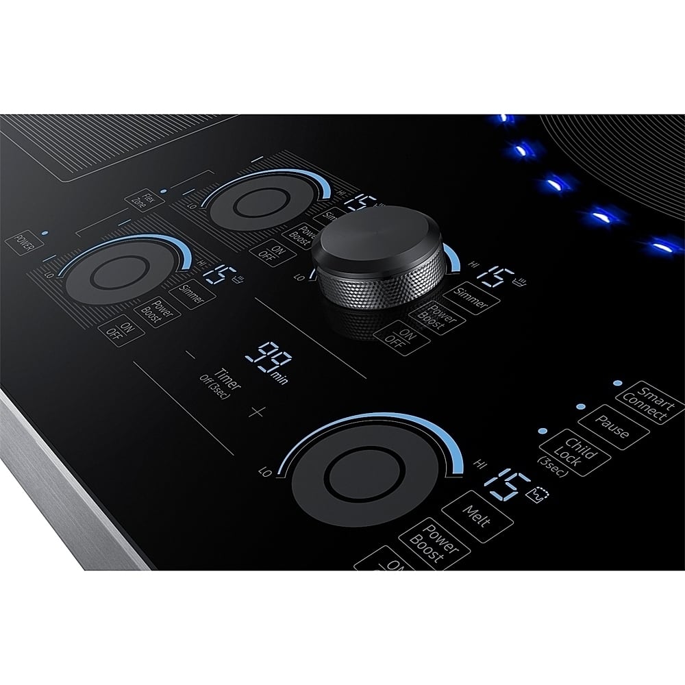 Alt View 11. Samsung - 30" Induction Cooktop with WiFi and Virtual Flame - Stainless Steel.