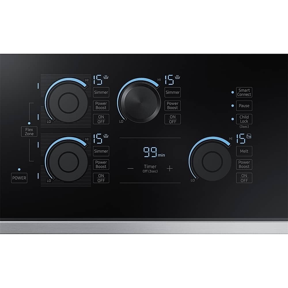 Alt View 12. Samsung - 30" Induction Cooktop with WiFi and Virtual Flame - Stainless Steel.