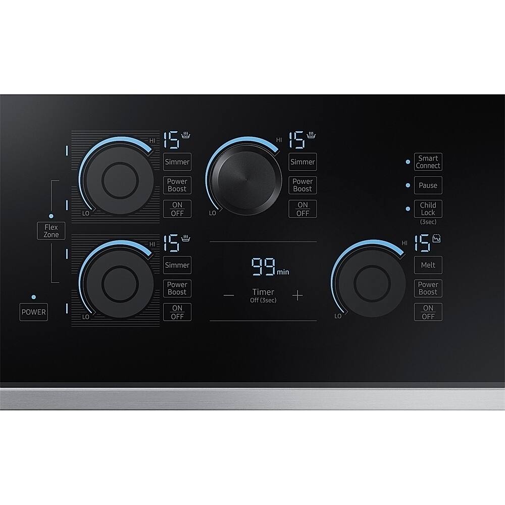 Alt View 12. Samsung - 30" Induction Cooktop with WiFi and Virtual Flame - Stainless Steel.