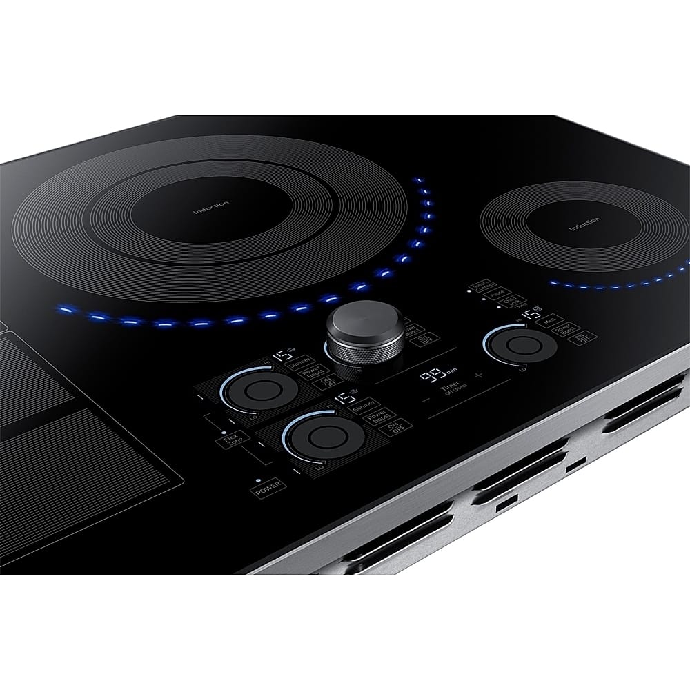 Alt View 13. Samsung - 30" Induction Cooktop with WiFi and Virtual Flame - Stainless Steel.