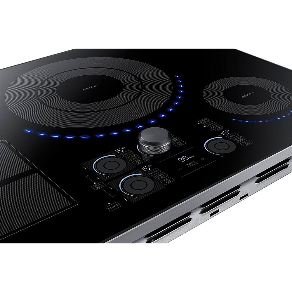 Alt View 13. Samsung - 30" Induction Cooktop with WiFi and Virtual Flame - Stainless Steel.