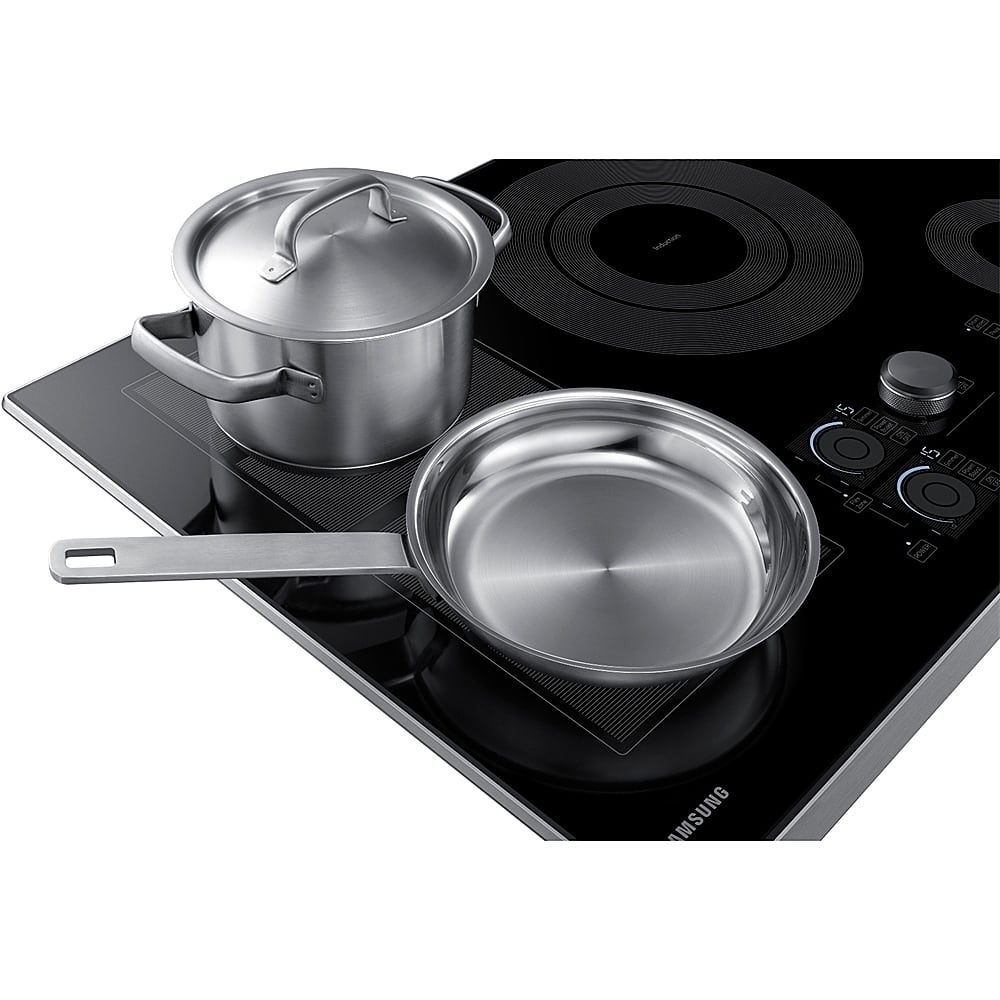 Alt View 14. Samsung - 30" Induction Cooktop with WiFi and Virtual Flame - Stainless Steel.