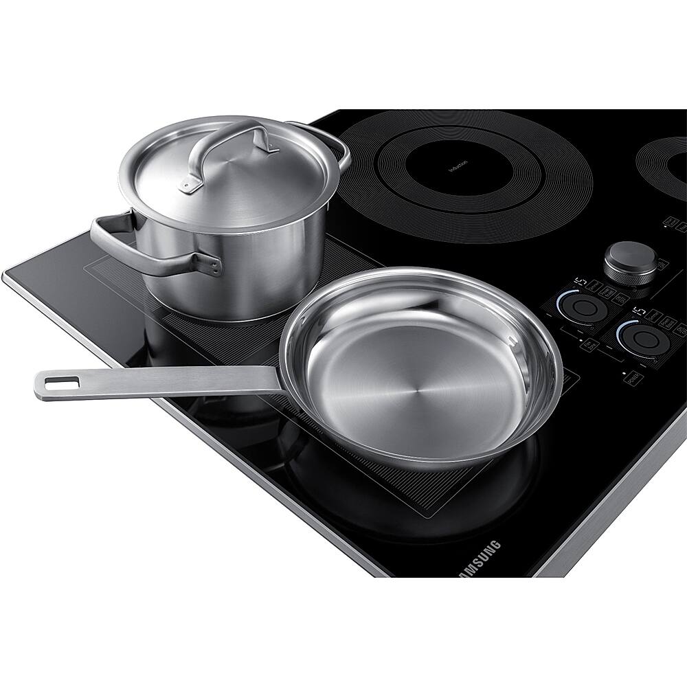 Alt View 14. Samsung - 30" Induction Cooktop with WiFi and Virtual Flame - Stainless Steel.