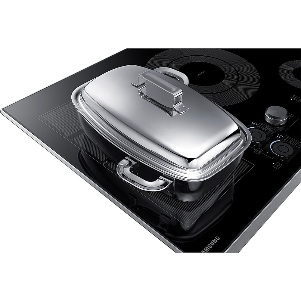 Alt View 16. Samsung - 30" Induction Cooktop with WiFi and Virtual Flame - Stainless Steel.